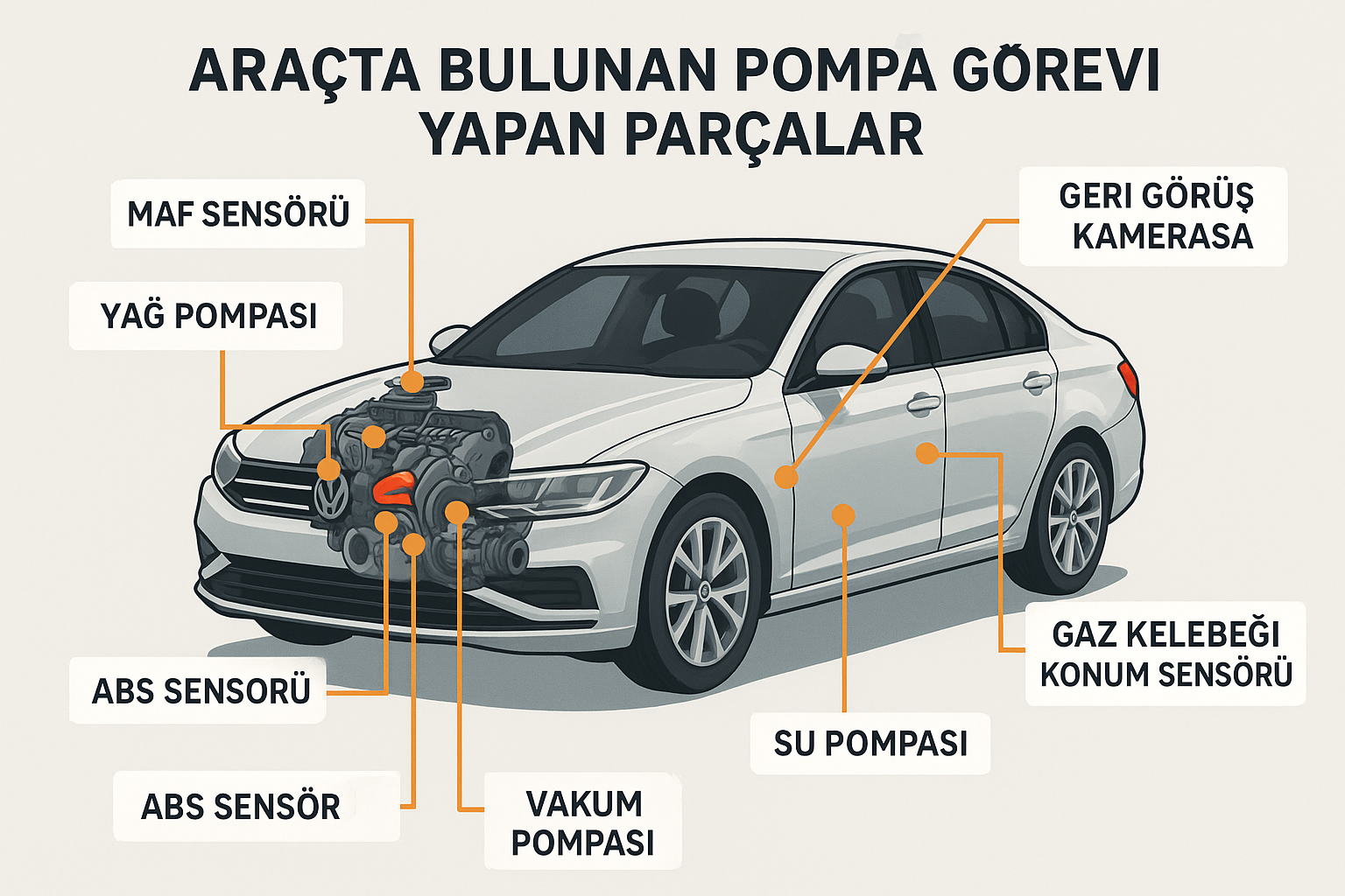 Araçta Bulunan Pompa Görevi Yapan Parçalar ve Görevleri